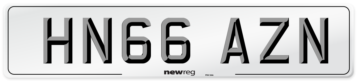 HN66 AZN Number Plate from New Reg